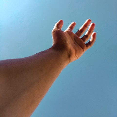 A hand reaching out