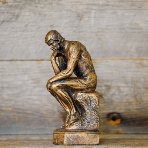A replica statue of Rodin's The Thinker